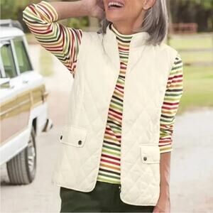 St. John's Bay Off-White Quilted Vest